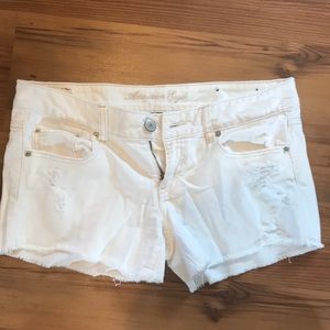 White distressed short
